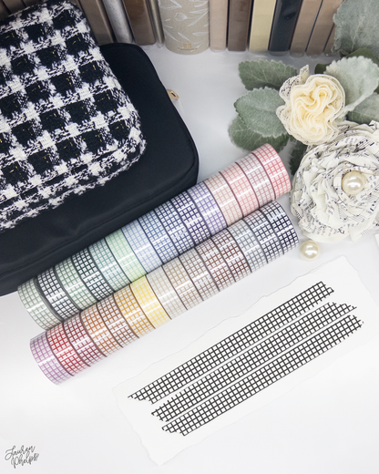 Black Classic Grid 15mm washi