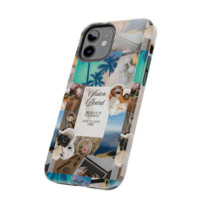 Inspiring Vision Board Phone Case, Motivational Tough Case, Adventurous Gift for Her, Self-Care, Dream Big, Unique Phone Accessory