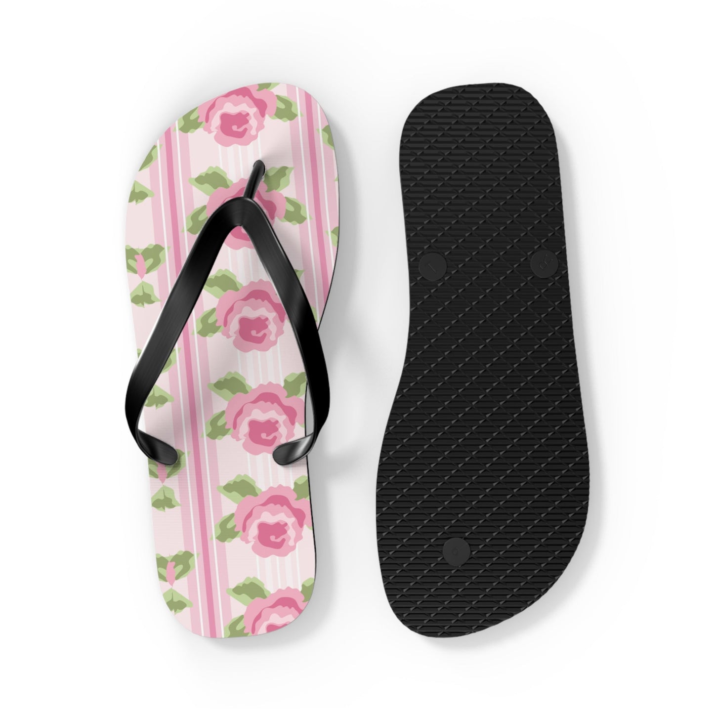 Customizable: Floral Flip Flops, Cute Summer Sandals, Beach Footwear, Vacation Essentials, Flower Printed Rubber Flip Flops