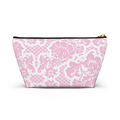Customizable: Chic Floral Accessory Pouch | Makeup Bag, Organizer, Travel Essentials, Gift for Her, Pink Floral Design