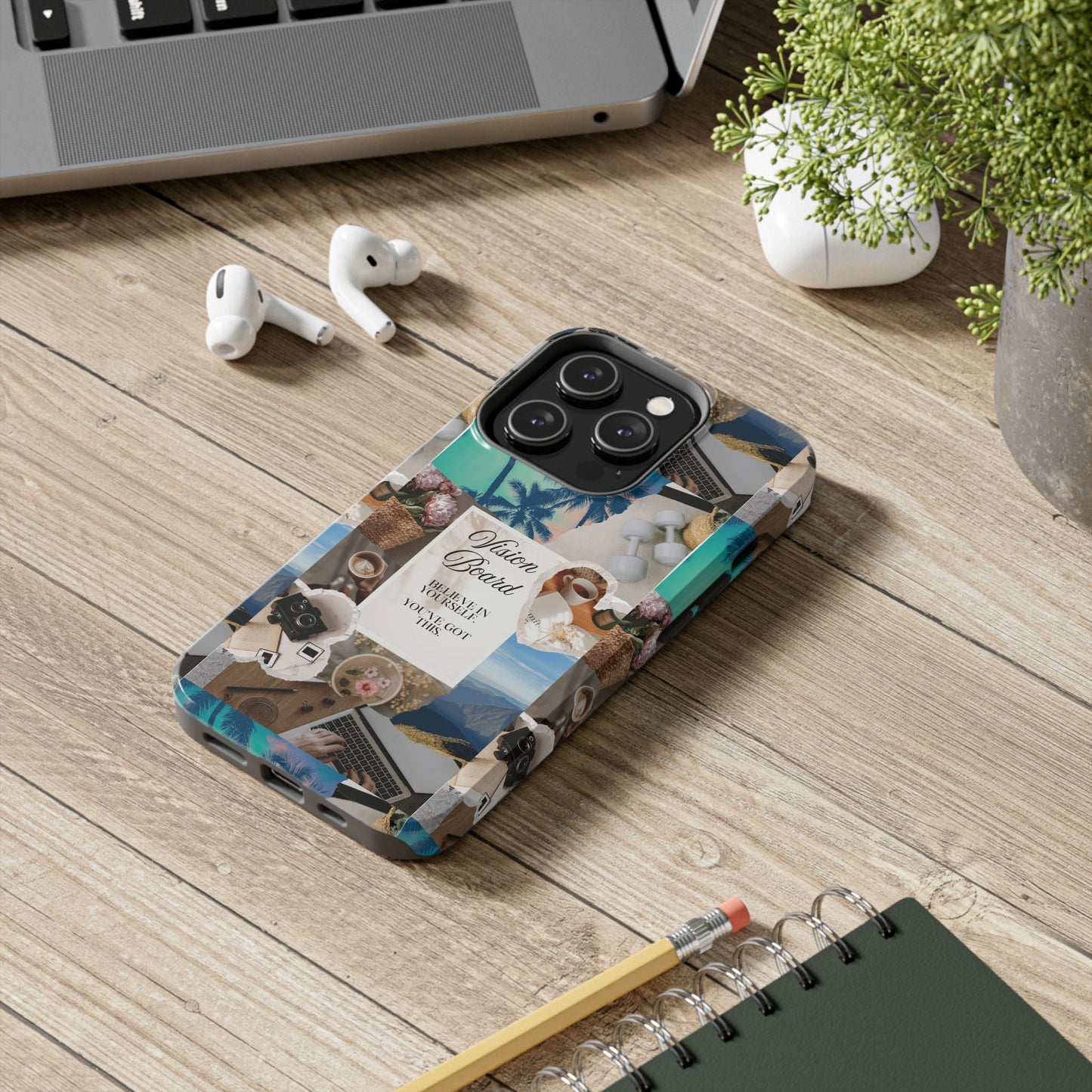 Inspiring Vision Board Phone Case, Motivational Tough Case, Adventurous Gift for Her, Self-Care, Dream Big, Unique Phone Accessory