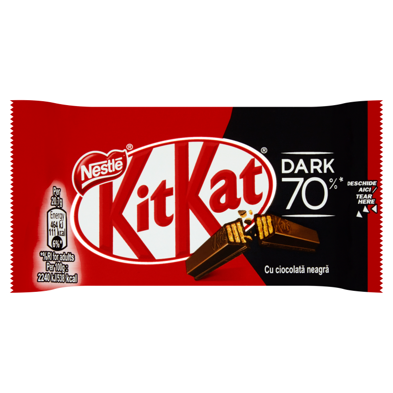 Nestlé Kitkat 4 Finger Dark 70% Paluszki Waflowe W Czekoladzie Deserowej 41,5 G