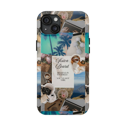 Inspiring Vision Board Phone Case, Motivational Tough Case, Adventurous Gift for Her, Self-Care, Dream Big, Unique Phone Accessory