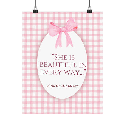 Inspirational Wall Art Poster, Motivational Decor, Gift for Her, Perfect Dorm Decor, Christian Home Decoration