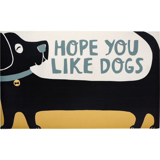 Hope You Like Dogs Entryway Indoor/Outdoor Rug | 34" x 20" |