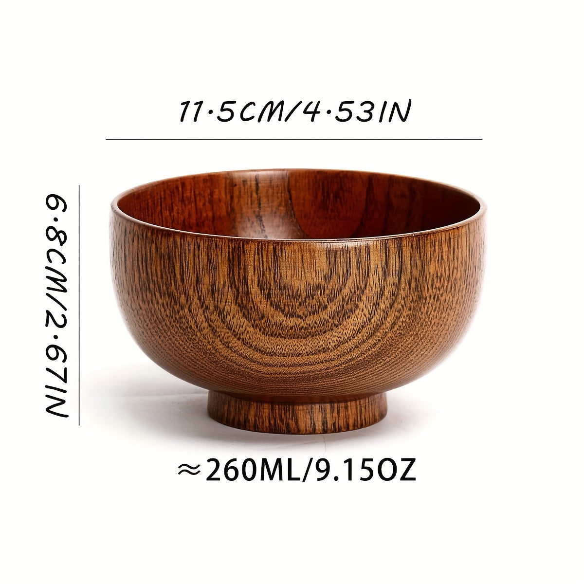Retro Jujube Wood Bowl Durable AntiScald CampingReady