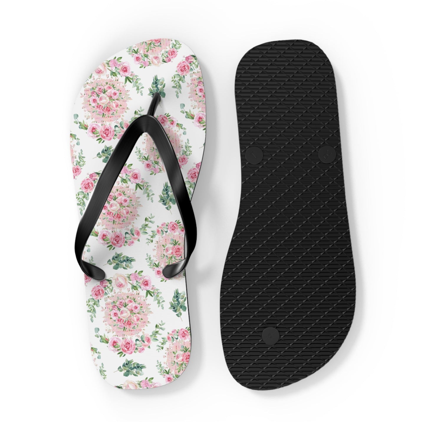 Customizable: Floral Aesthetic Flip Flops, Trendy Beachwear, Vacation Vibes, Dorm Shoes, Shower Shoes