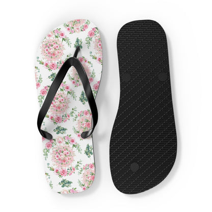 Customizable: Floral Aesthetic Flip Flops, Trendy Beachwear, Vacation Vibes, Dorm Shoes, Shower Shoes