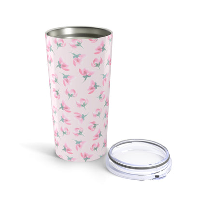 Customizable: Floral Tumblers for Daily Sips, Personalized Travel Mugs, Cute Tumbler Gift, Mother's Day Present, Pink Flower Drinkware
