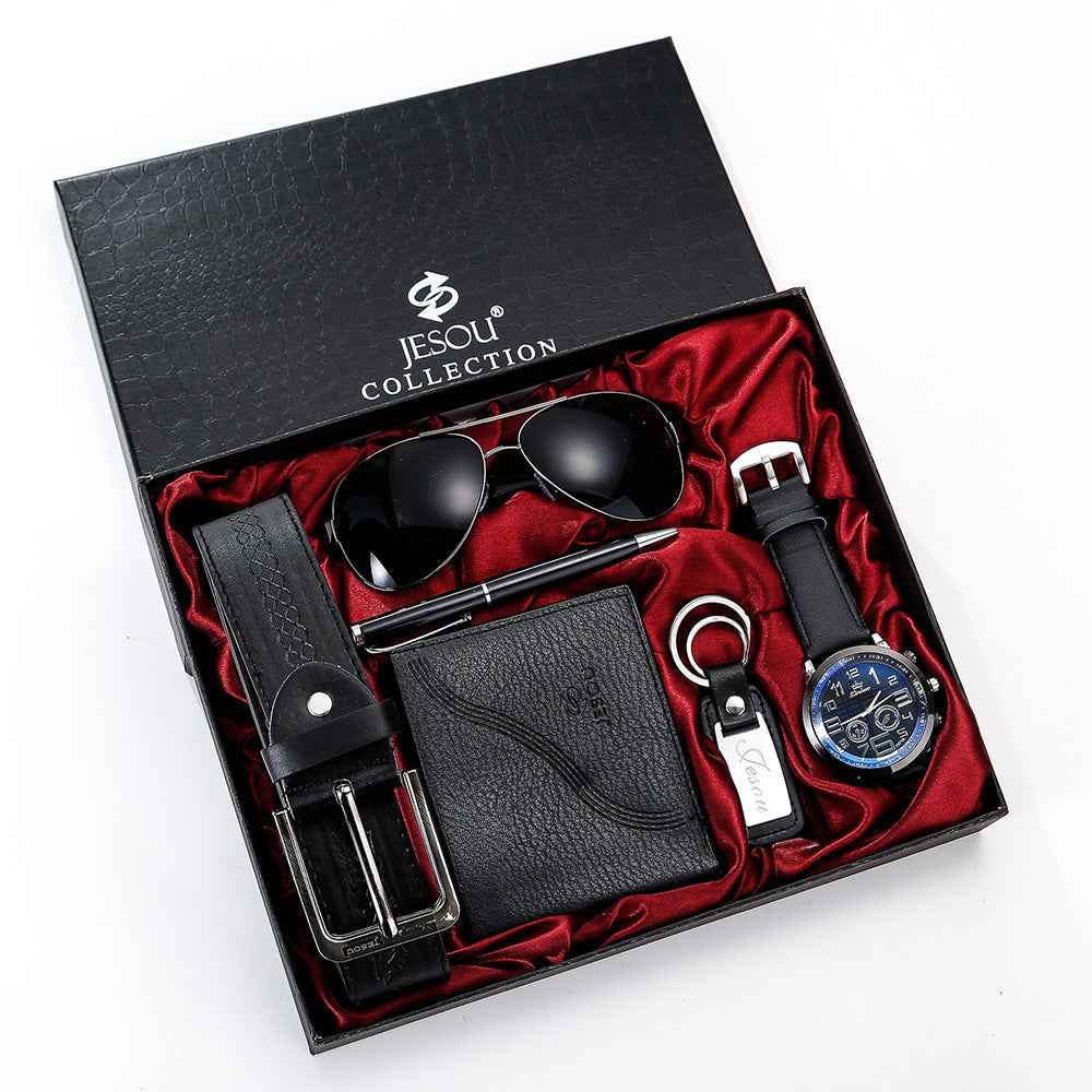 Mens Gift Set: Elegant Watch, Belt, and Wallet for Him - Perfect Men's Gift Set