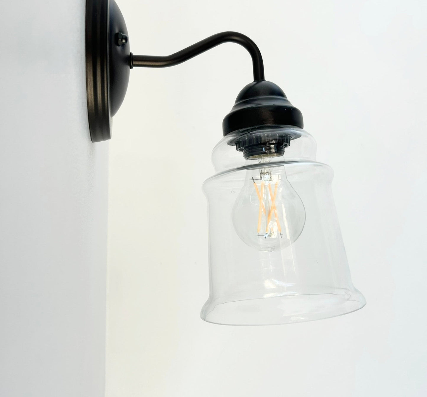 Clear Tiered Bell Wall Sconce