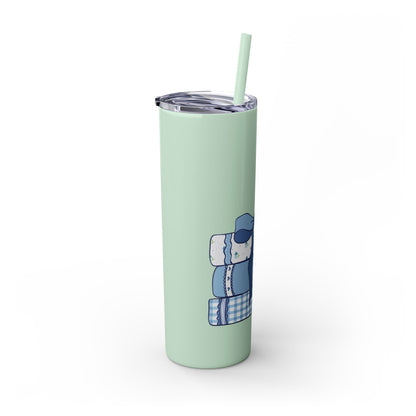 Customizable: Girly Book Club Skinny Tumbler with Straw, 20oz | Perfect for Events, Gifts, Coffee, and Summer Drinks