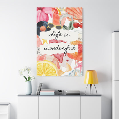 Life is Wonderful Canvas Wall Art, Colorful Decor, Inspirational Gift, Home Display, Summery Wall Art, Motivational Print