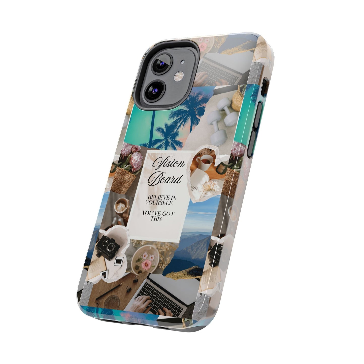 Inspiring Vision Board Phone Case, Motivational Tough Case, Adventurous Gift for Her, Self-Care, Dream Big, Unique Phone Accessory