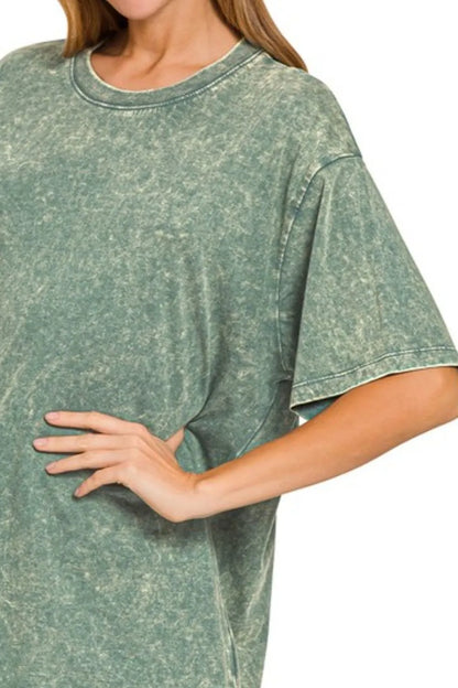 Zenana Washed Short Sleeve Top