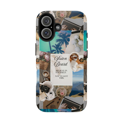 Inspiring Vision Board Phone Case, Motivational Tough Case, Adventurous Gift for Her, Self-Care, Dream Big, Unique Phone Accessory