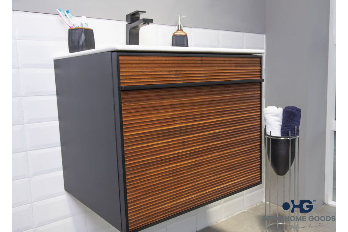 Urban 24" Walnut Floating Bathroom Vanity with Porcelain Top