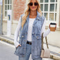 Denim Waistcoat Vest Summer Trend Denim Sleeveless Vest Women