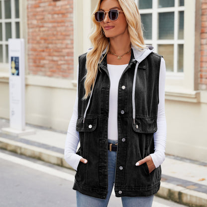 Denim Waistcoat Vest Summer Trend Denim Sleeveless Vest Women