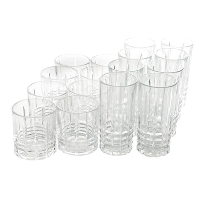Gibson Home Jewelite 16 Piece Tumbler and Double Old Fashioned Glass | Kitchen + Metal