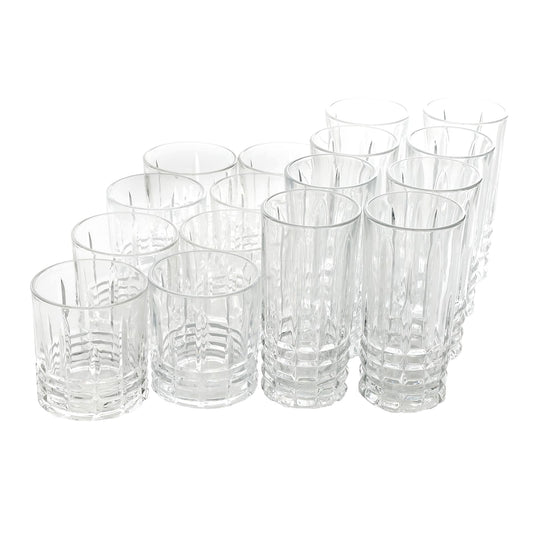 Gibson Home Jewelite 16 Piece Tumbler and Double Old Fashioned Glass | Kitchen + Metal