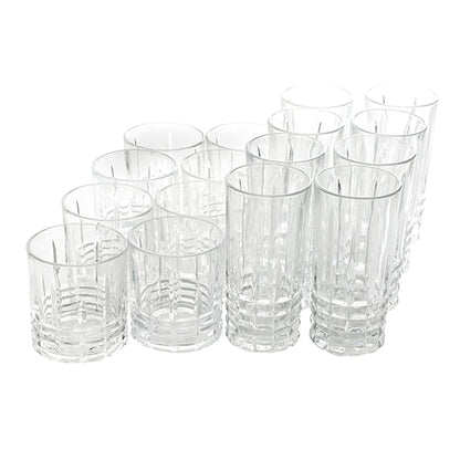 Gibson Home Jewelite 16 Piece Tumbler and Double Old Fashioned Glass | Kitchen + Metal