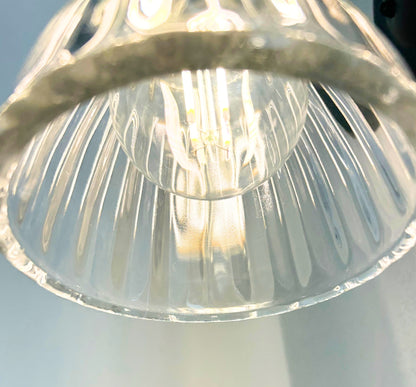 Thick Holophane Clear Glass Wall Sconce or Pendant Light
