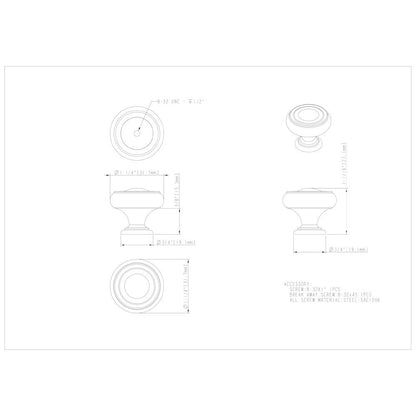 1-1/4" Diameter Satin Nickel Bremen 1 Cabinet Knob