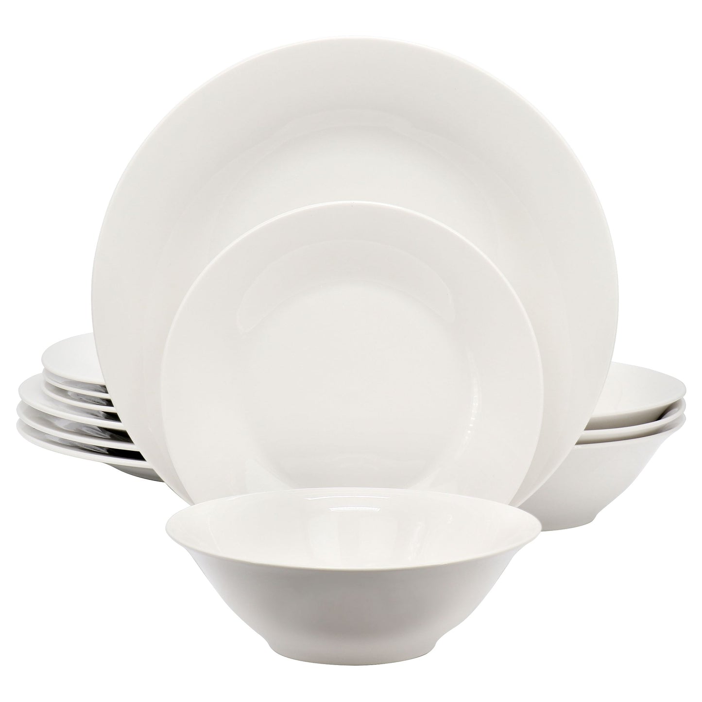 Gibson Home Everyday 12 Piece Round Fine Ceramic Dinnerware Set in