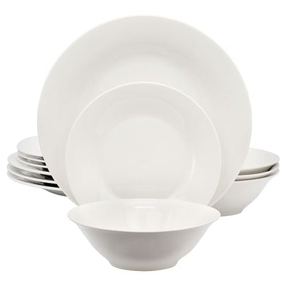 Gibson Home Everyday 12 Piece Round Fine Ceramic Dinnerware Set in