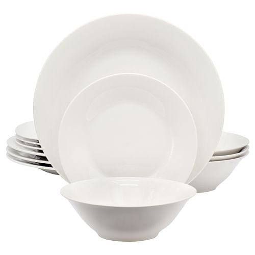 Gibson Home Everyday 12 Piece Round Fine Ceramic Dinnerware Set in