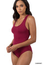 ZENANA Premium Cotton Racer Back Tank Bodysuit