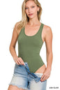 ZENANA Premium Cotton Racer Back Tank Bodysuit