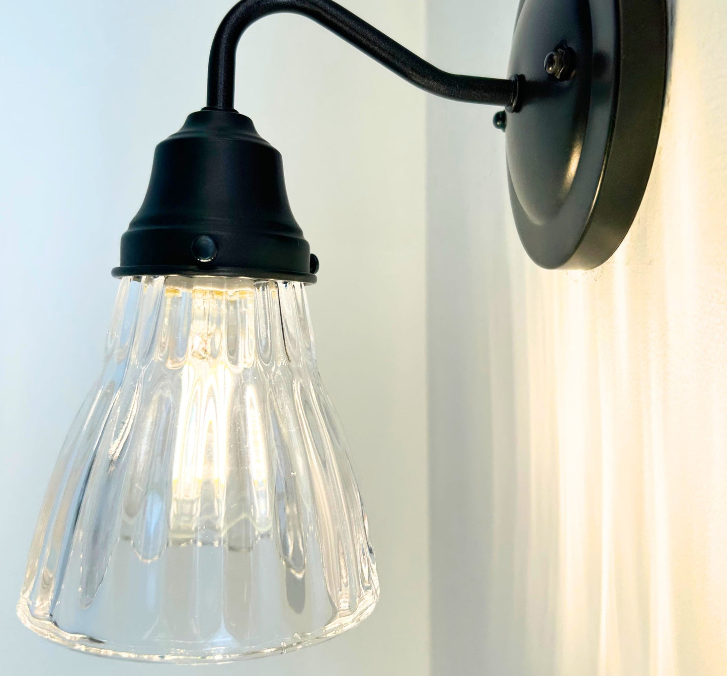 Thick Holophane Clear Glass Wall Sconce or Pendant Light