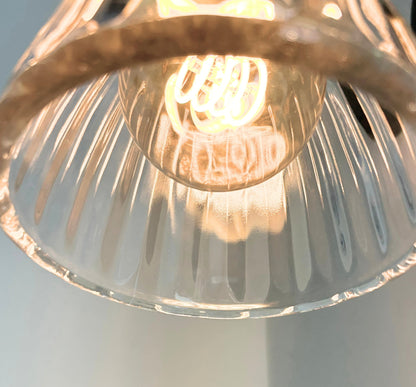 Thick Holophane Clear Glass Wall Sconce or Pendant Light