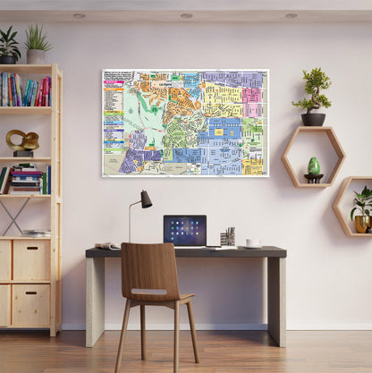 Arlington Park, Baldwin Hills, Chesterfield Square, Crenshaw, Jefferson Park, Ladera Heights, Leimert Park, Park Mesa Heights and View Park-Windsor Hills Map, Los Angeles County, CA - POSTER PRINTS