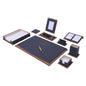 MOOG Star Leather Desk Set -Walnut Wood Combination - Black -11 PCS