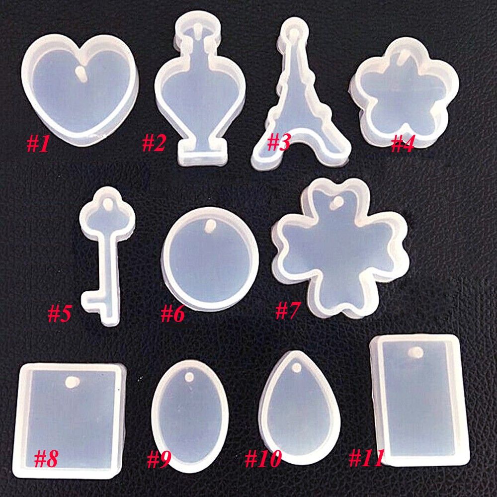 11Pc/set Silicone Pendant DIY Molds Resin