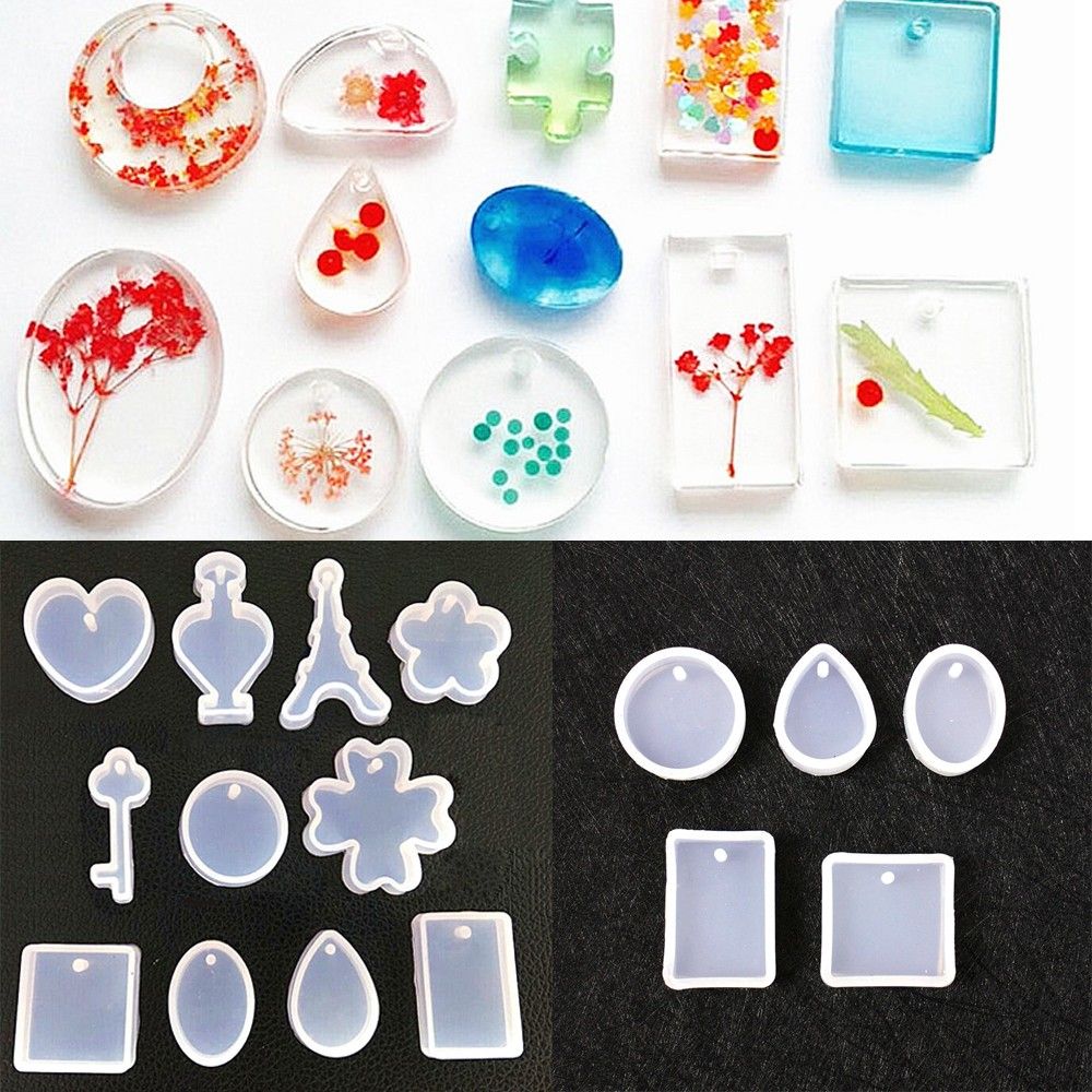 11Pc/set Silicone Pendant DIY Molds Resin