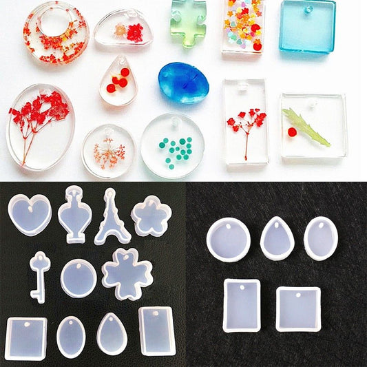 11Pc/set Silicone Pendant DIY Molds Resin