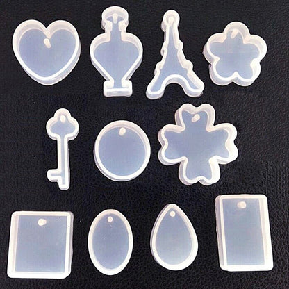 11Pc/set Silicone Pendant DIY Molds Resin