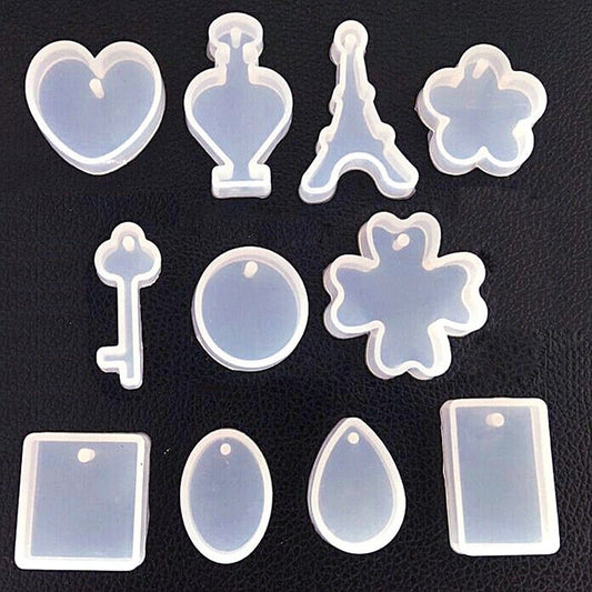 11Pc/set Silicone Pendant DIY Molds Resin