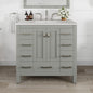 Eviva Hampton Bath Vanity with Carrara Quartz Top and Undermount Porcelain Sink