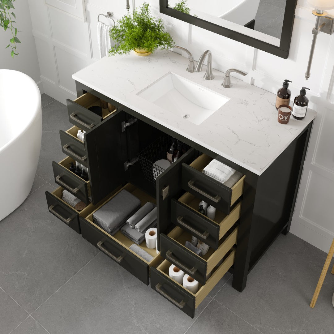 Eviva Aberdeen Bath Vanity with Counter Top and Undermount Porcelain Sink (24"-96")