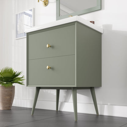 Eviva Seoul Bath Vanity with Porcelain Top and Integrated Sink