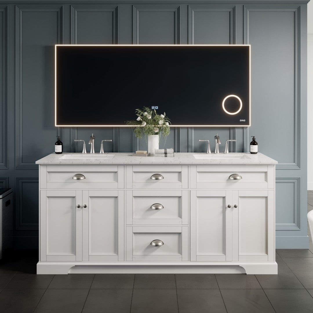 Eviva Illuminate LED Bathroom Mirror – Chrome Aluminum Frame (EVMR550 Series)