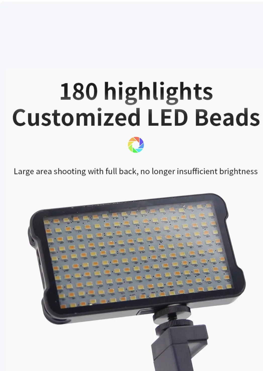 Professional Tattoo Photography Anti-2.0 Glare Kit 180 LED Beads（10W）
