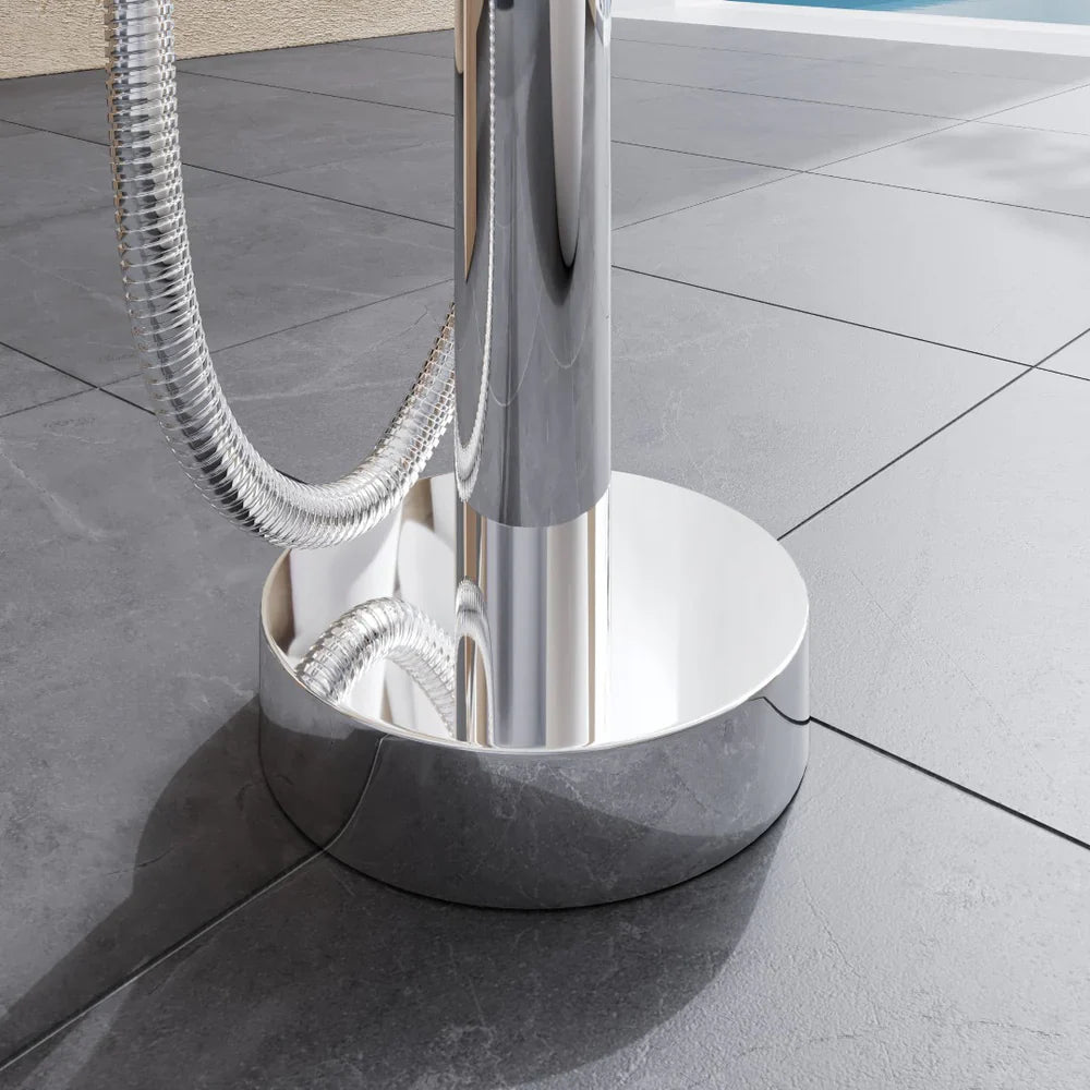 Eviva Modem Single-Handle Freestanding Tub Faucet with Hand Shower – Polished Chrome