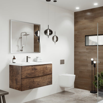 Eviva Vista Brushed Nickel Metal Framed Mirror