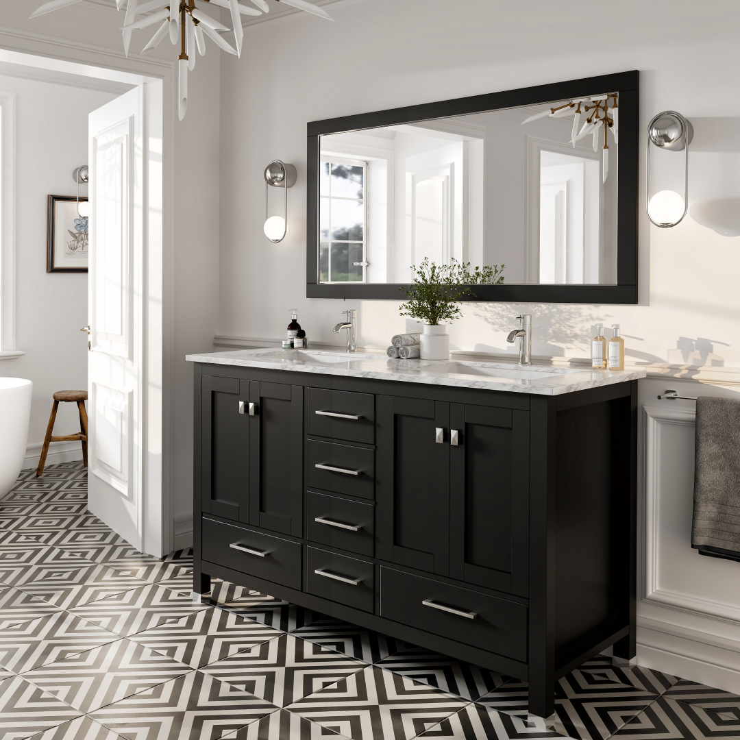 Eviva Aberdeen 72" x 30" Rectangular White Wooden Framed Mirror